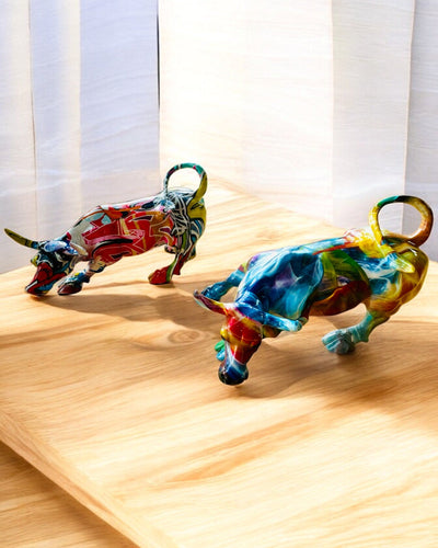 Dekoratív "BullArt" Bika Szobor – Egyedi Művészet Gravírozási Lehetőséggel - 4 színváltozatban, személyre szabott ajándékként