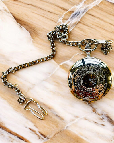 Zsebóra "Eterna Elegancia", személyre szabott ajándék, gravírozás. Ezüst színű