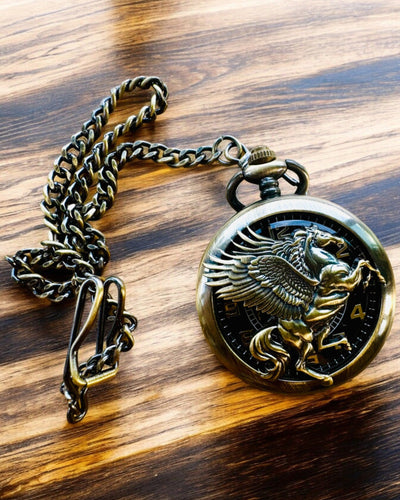 "Equus Tempus" Zsebóra - Szín: Réz, Ló motívummal, gravírozási lehetőséggel személyre szabható