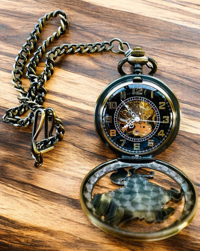 "Equus Tempus" Zsebóra - Szín: Réz, Ló motívummal, gravírozási lehetőséggel személyre szabható