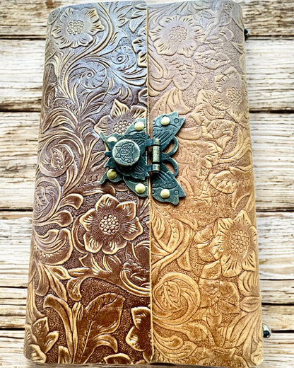 Luxus Retro Jegyzetfüzet Bőr Borítóval - "Vintage Elegance", 480 oldal, gravírozással személyre szabható