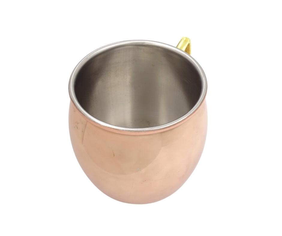 Miedziany Kubek ze Stali Nierdzewnej 304 500ml z Możliwością Personalizacji Grawerem - Idealny na Prezent - Wysokość 13,5 cm, Kolor Miedziany, Model MM7012