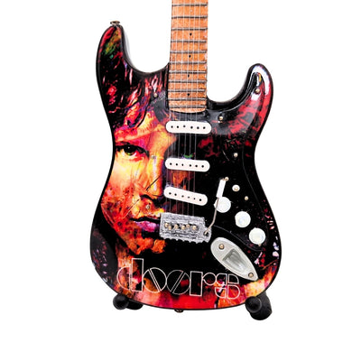 Mini Gitara Jim Morrison The Doors - Drewno Mahoniowe - Personalizowany Grawer - Idealny Prezent dla Fanów Muzyki - Wysokość 27,5 cm - Kolekcjonerski Element Dekoracyjny