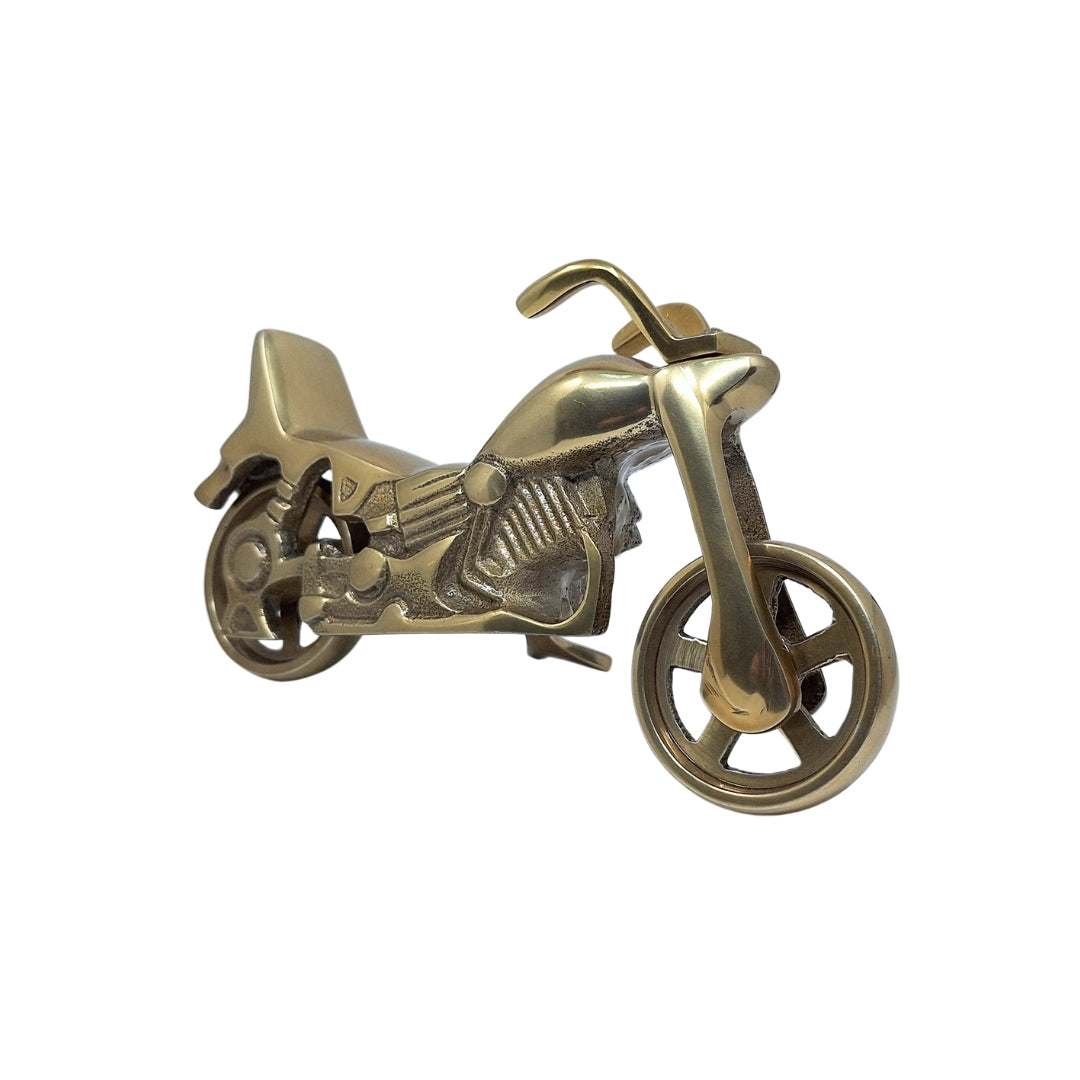 N-2784 motorkerékpár-modell személyre szabható gravírozási lehetőséggel – antik sárgaréz, 23 x 14 cm