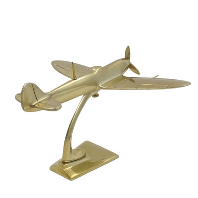Model myśliwca Spitfire z aluminium w kolorze złotym, z możliwością personalizacji grawerem