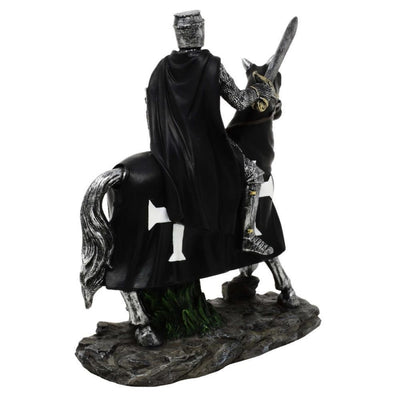 Figurka Dekoracyjna Rycerz na Koniu 22 cm z Możliwością Personalizacji Grawerem - Elegancka Polyresinowa Dekoracja na Prezent dla Miłośników Historii i Średniowiecza