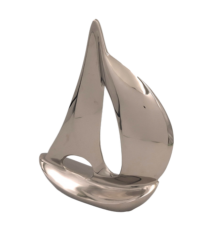 Elegáns fém jachtmodell, 36 cm, személyre szabható gravírozással