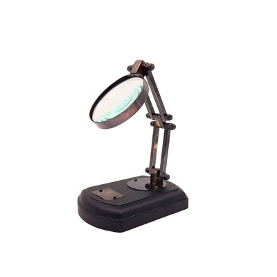 Nagyító fa talpon, sárgaréz foglalattal, személyre szabható gravírozással, ideális ajándék modellezőknek és a retro stílus kedvelőinek, átmérő 7,5 cm, nagyítás 3,5x