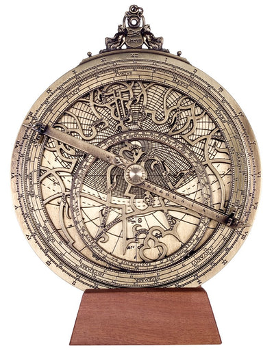 Rojas H34 sárgaréz asztrolábium gravírozással személyre szabható kivitelben – átmérő 20 cm, elegáns ajándék bármilyen alkalomra, kézzel készített reneszánsz stílusú navigációs és csillagászati eszköz