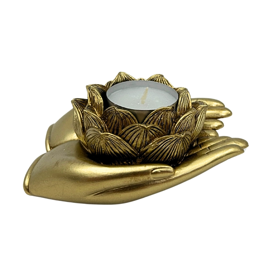 Arany glamour tealight gyertyatartó személyre szabott gravírozási lehetőséggel – elegáns dekoratív lakberendezési elem 11,5 x 9,4 x 4,8 cm méretben, polyresinből