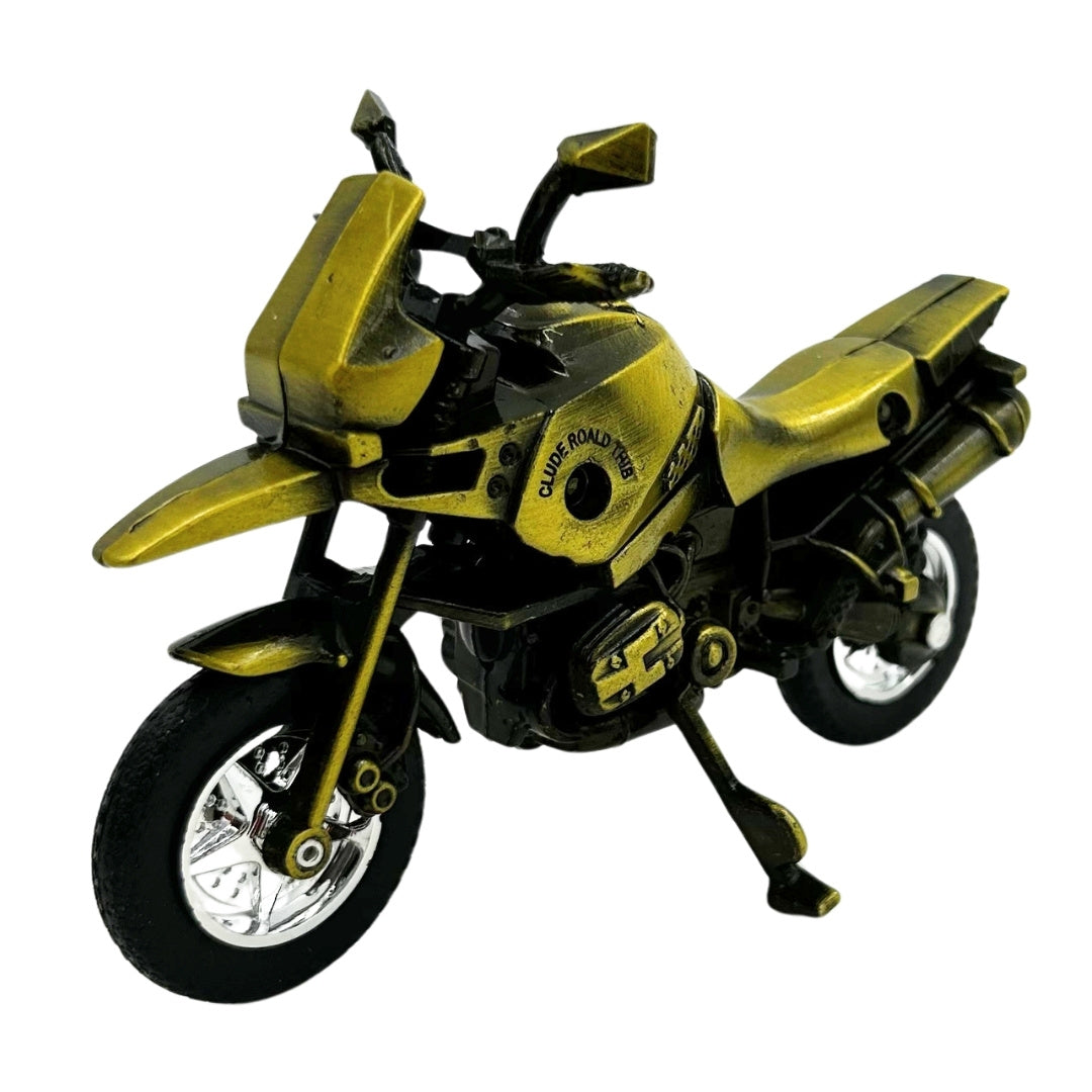 HJ1 fém motorkerékpár-modell sötétzöld színben, gravírozással személyre szabható