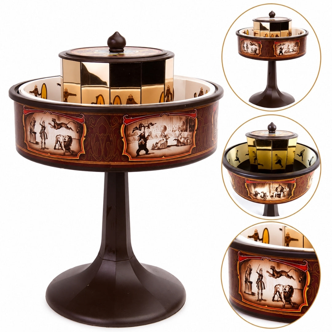 Miniatűr praxinoszkóp, XIX. századi mozi, gravírozással személyre szabható