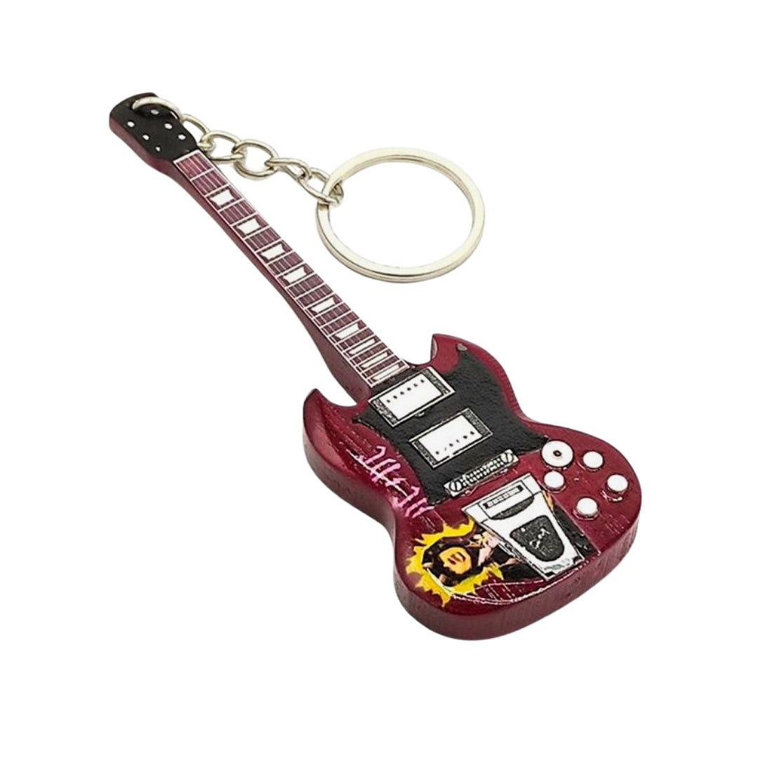 AC/DC-gitár alakú kulcstartó