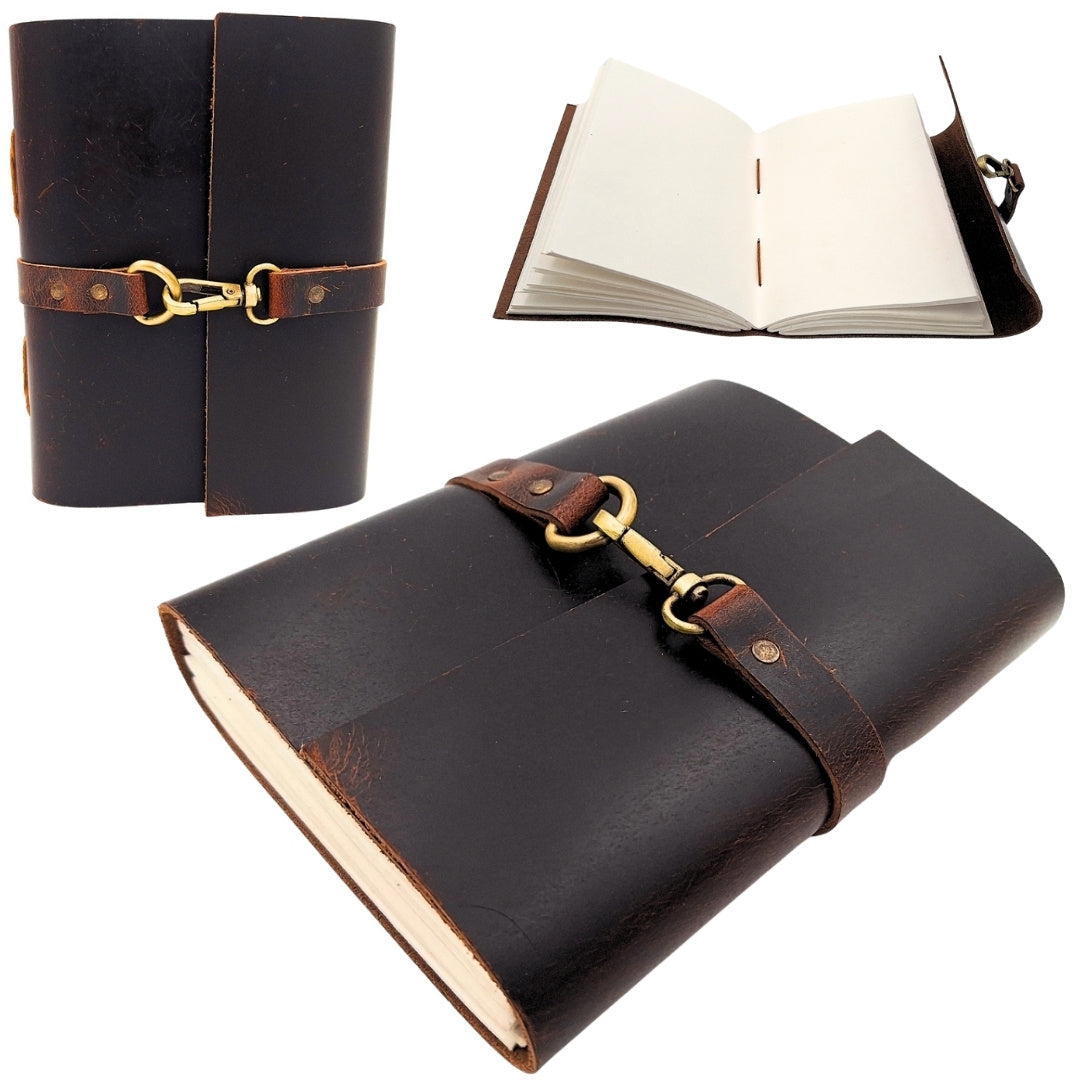 Elegancki Notatnik Skórzany Retro 200 stron Vintage AH06 z Możliwością Personalizacji Grawerem