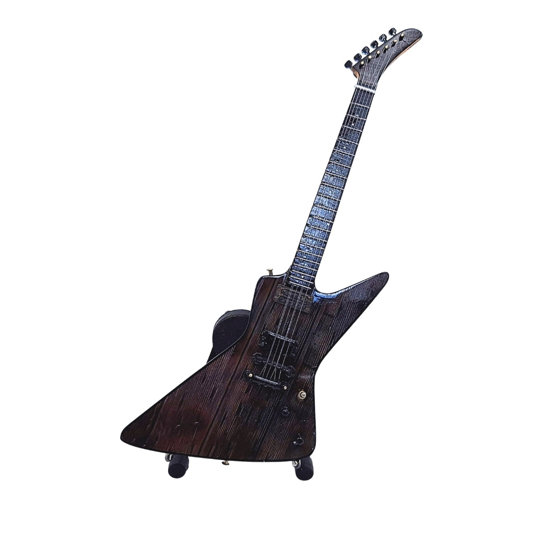 Mini Gitara Metallica James Hetfield MGT-8860 z Grawerem - Mahoniowa Dekoracja 27,5 cm na Prezent dla Fanów Rocka i Kolekcjonerów