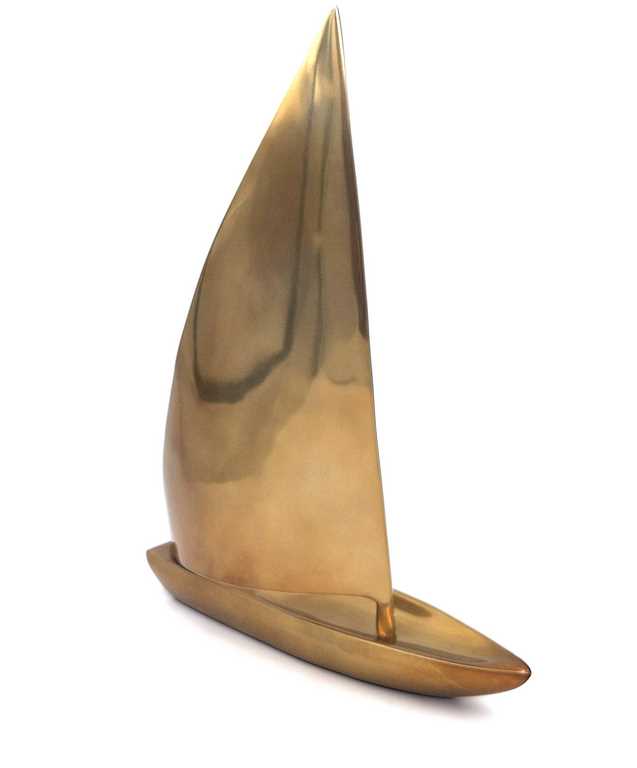 Nagy vitorláshajó-modell alumíniumból, 39 x 30 cm, személyre szabható gravírozással