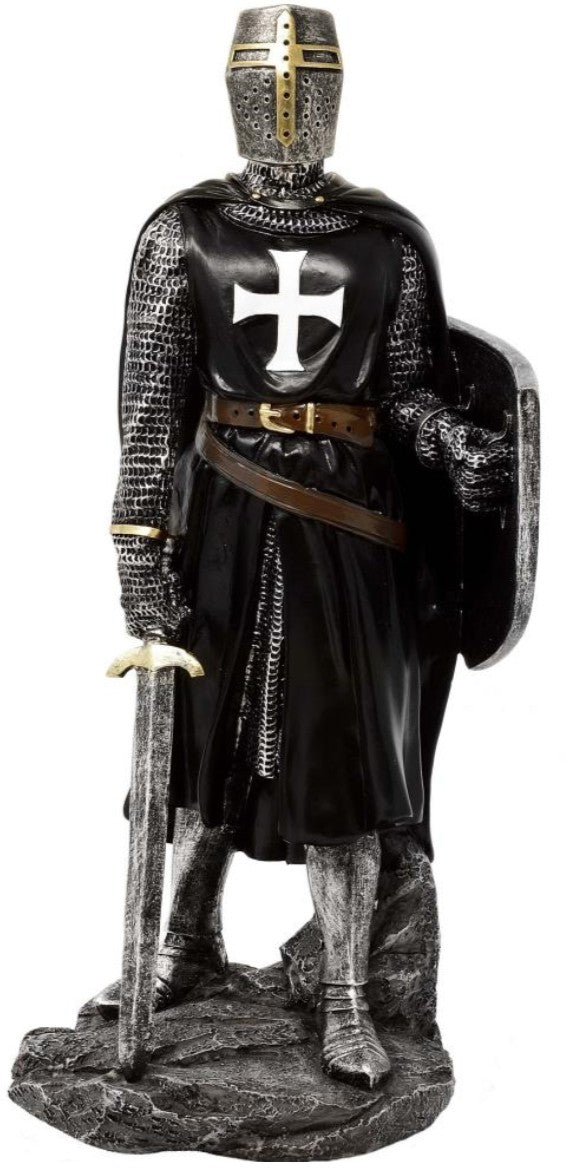Rycerz Krzyżowiec z Poliresinu MC-23078 - Figurka 30cm z Możliwością Personalizacji Grawerem