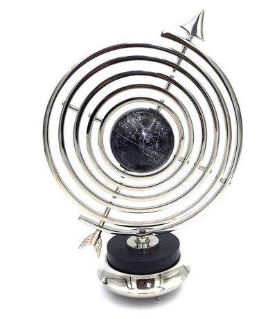 Gömbasztrolábium földgömbbel, 44,5 cm, ezüstszínben, személyre szabható gravírozással