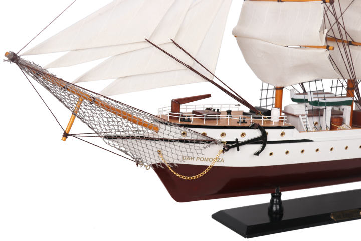 Dar Pomorza vitorláshajó-modell, 80cm, gravírozással személyre szabható