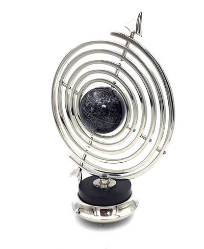 Gömbasztrolábium földgömbbel, 44,5 cm, ezüstszínben, személyre szabható gravírozással