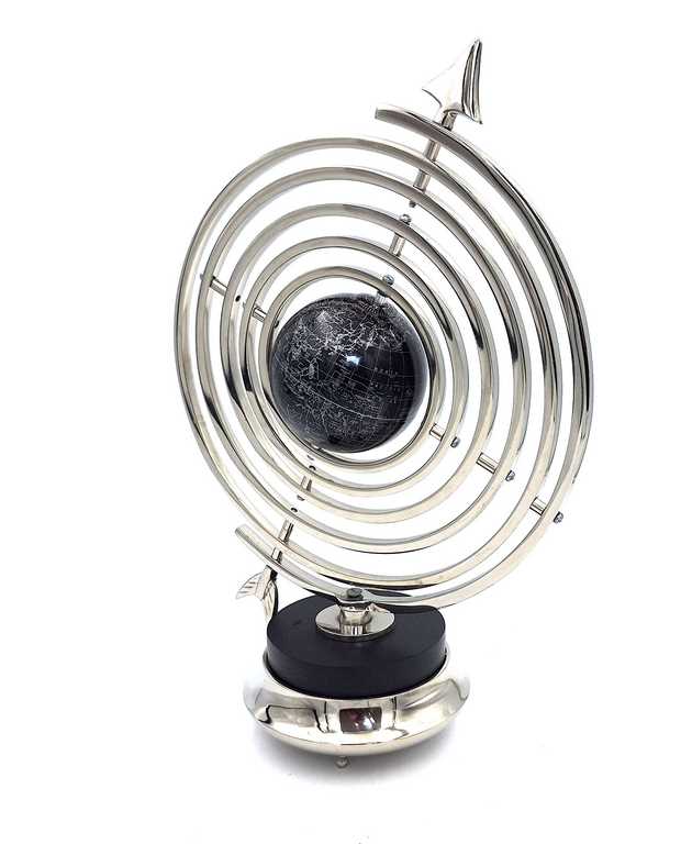 Gömbasztrolábium földgömbbel, 44,5 cm, ezüstszínben, személyre szabható gravírozással