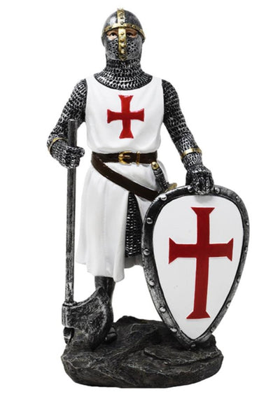 Figurka Rycerza Templariusza 18,5 cm z Polyresinu z możliwością personalizacji grawerem