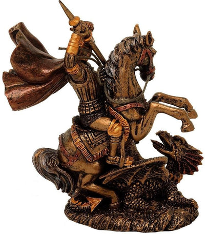 Szent György figura polirezinből, 13 cm, személyre szabható gravírozási lehetőség, ideális ajándék különféle alkalmakra