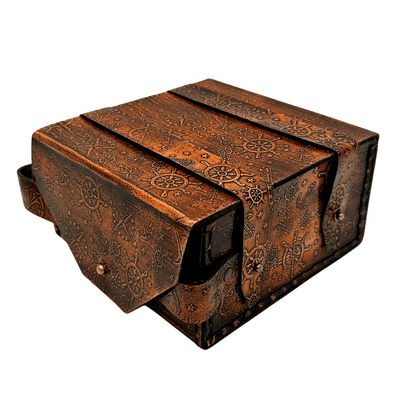 Sekstant Mosiężny Retro w Skórzanym Etui - Elegancki Instrument Nawigacyjny z Możliwością Grawerunku - Idealny Prezent dla Miłośników Żeglarstwa i Historii - Wymiary 13x12x7 cm