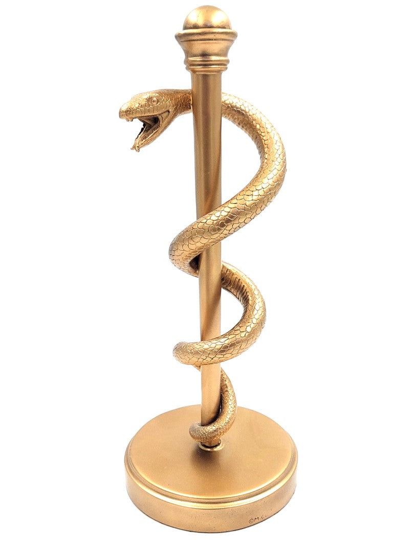 Arany Aszklépiosz-bot 30cm, gravírozással személyre szabható