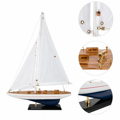 Model Drewniany Jacht Enterprise 49 cm z Personalizowanym Grawerem