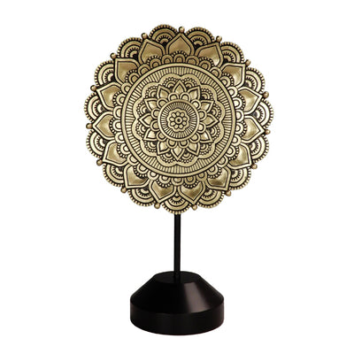 Ovális mandala szobrocska, 35cm - arany buddhista dekoráció személyre szabható gravírozással