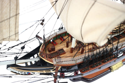 Exkluzív nagy USS Constitution vitorláshajó-modell, 100cm, személyre szabható gravírozással