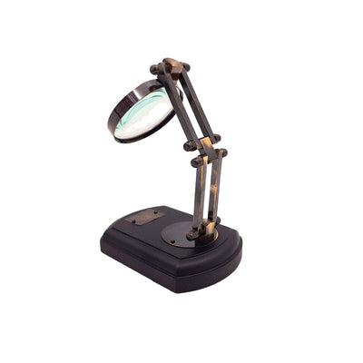 Nagyító fa talpon, sárgaréz foglalattal, személyre szabható gravírozással, ideális ajándék modellezőknek és a retro stílus kedvelőinek, átmérő 7,5 cm, nagyítás 3,5x
