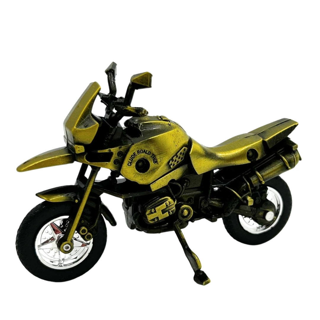 HJ1 fém motorkerékpár-modell sötétzöld színben, gravírozással személyre szabható