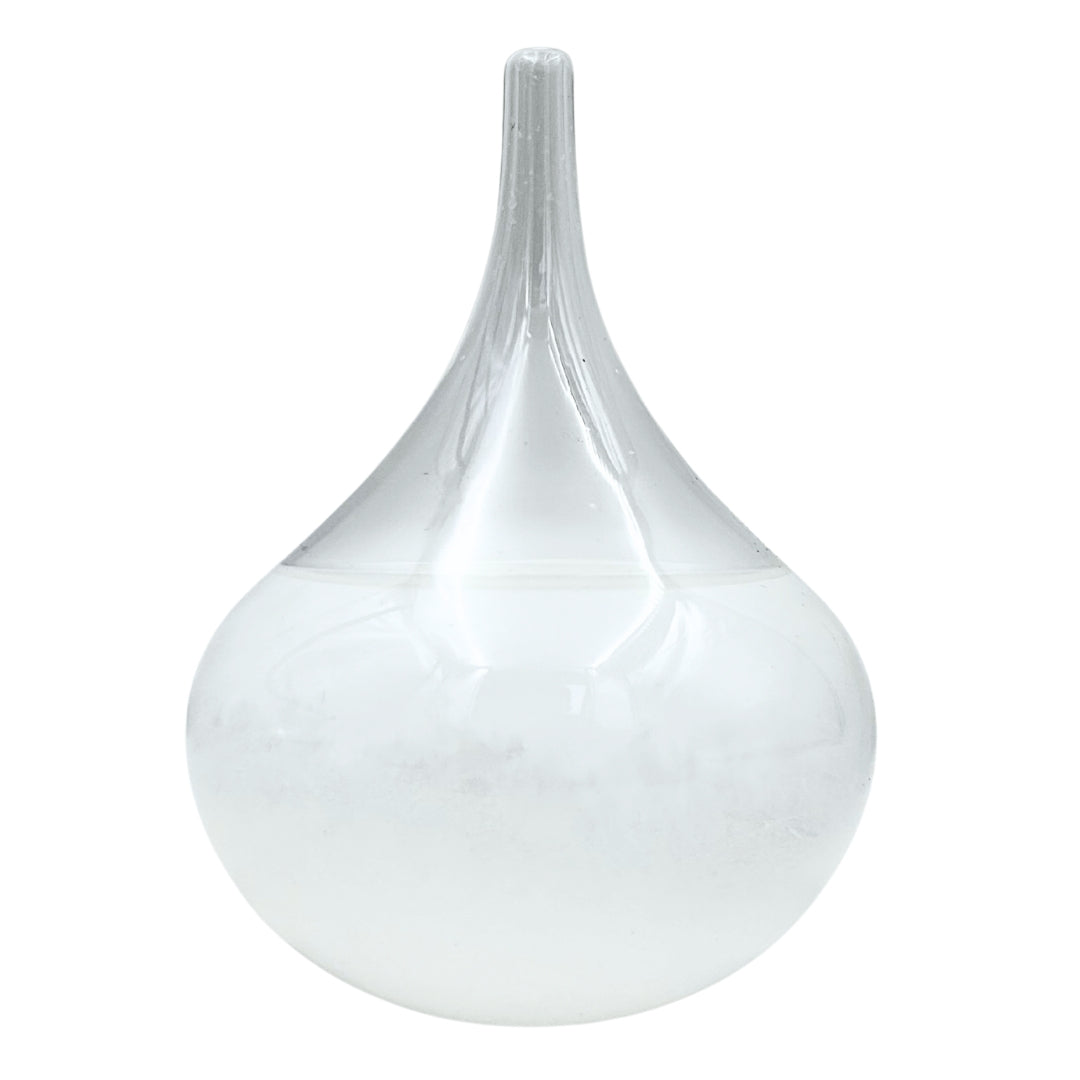 Fitzroy-viharbarométer – csepp alakú Storm Glass gravírozással történő személyre szabási lehetőséggel – elegáns csepp alakú ajándék, magasság 11 cm, üvegedény egyedi, időjárás-változásokra reagáló kristályokkal
