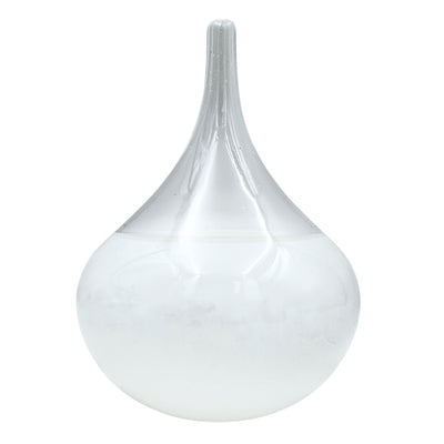 Fitzroy-viharbarométer – csepp alakú Storm Glass gravírozással történő személyre szabási lehetőséggel – elegáns csepp alakú ajándék, magasság 11 cm, üvegedény egyedi, időjárás-változásokra reagáló kristályokkal