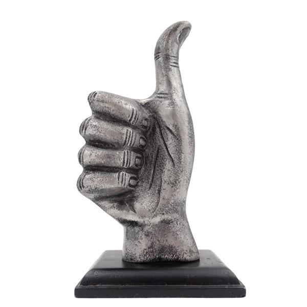 Dekoratív „OK” hüvelykujj figura alumíniumból, 20 cm, gravírozással személyre szabható