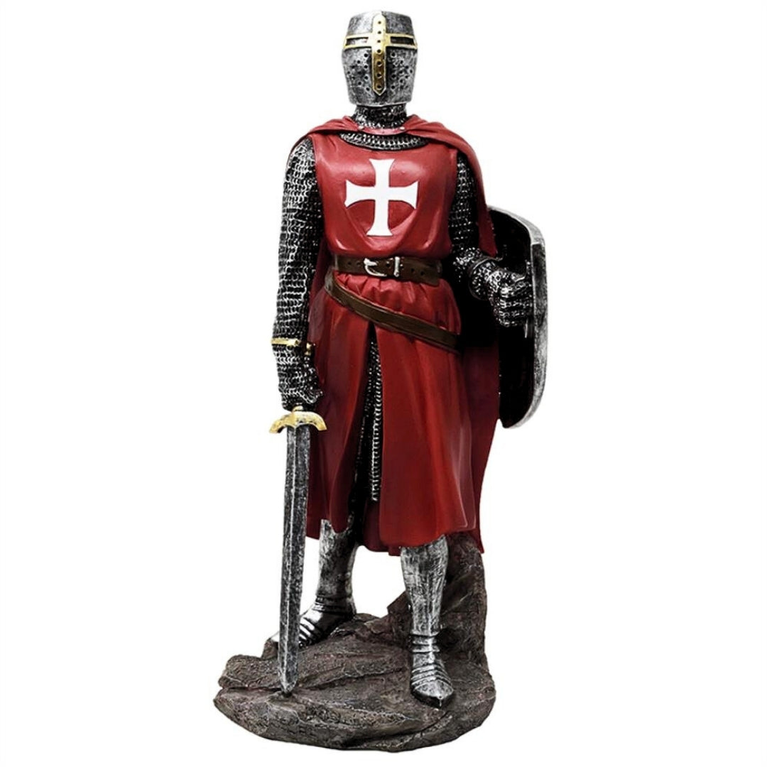 Keresztes lovag figura, 30 cm, polirezinből, gravírozással személyre szabható