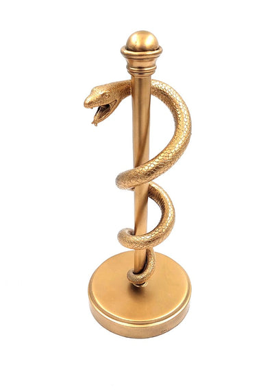 Arany Aszklépiosz-bot 30cm, gravírozással személyre szabható