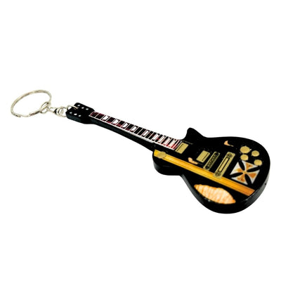 Metallica James Hetfield Iron Cross gitár kulcstartó, gravírozással személyre szabható