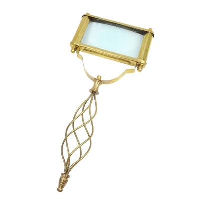 Téglalap alakú sárgaréz nagyító 3.5x nagyítással