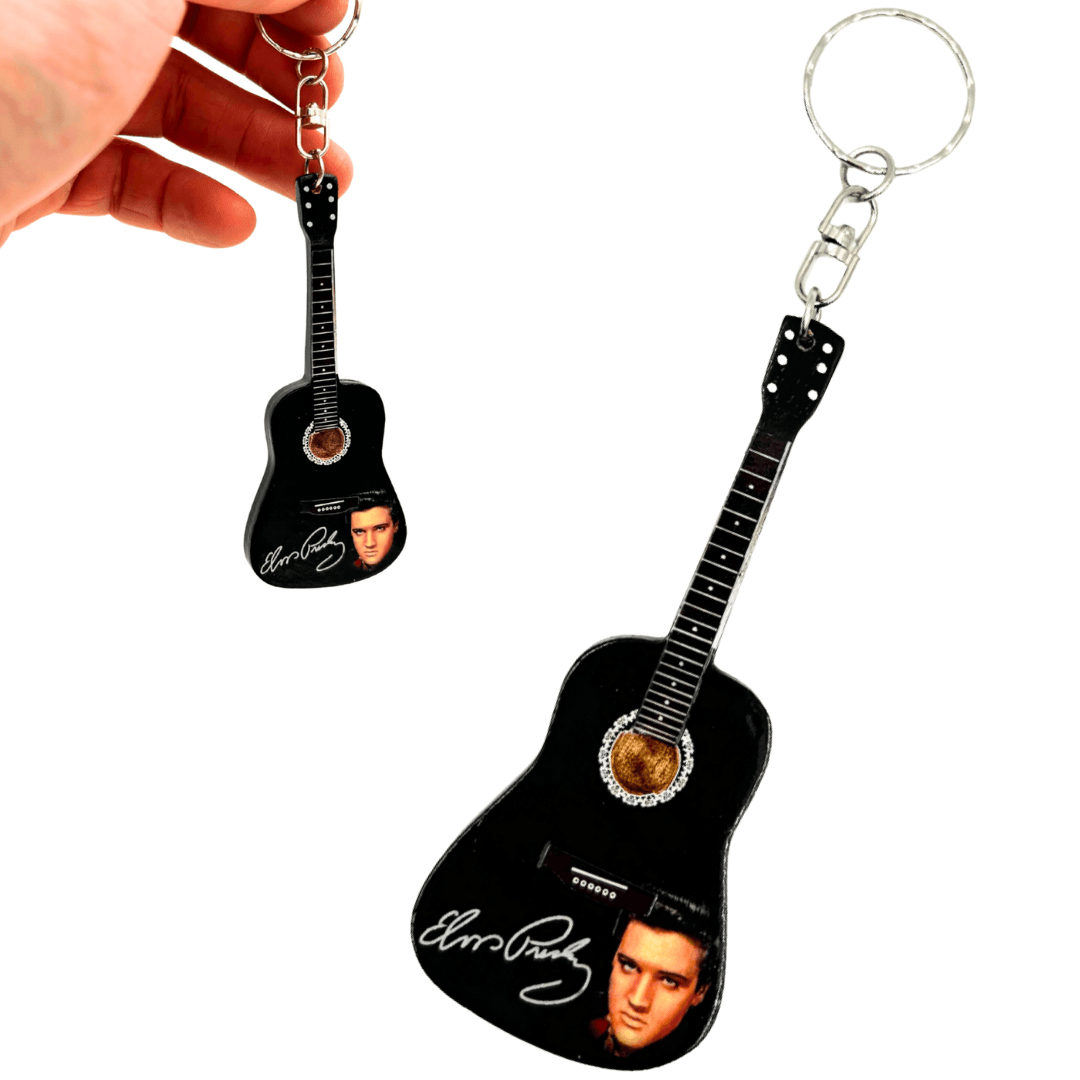 Elvis Presley Tribute gitár kulcstartó gravírozással