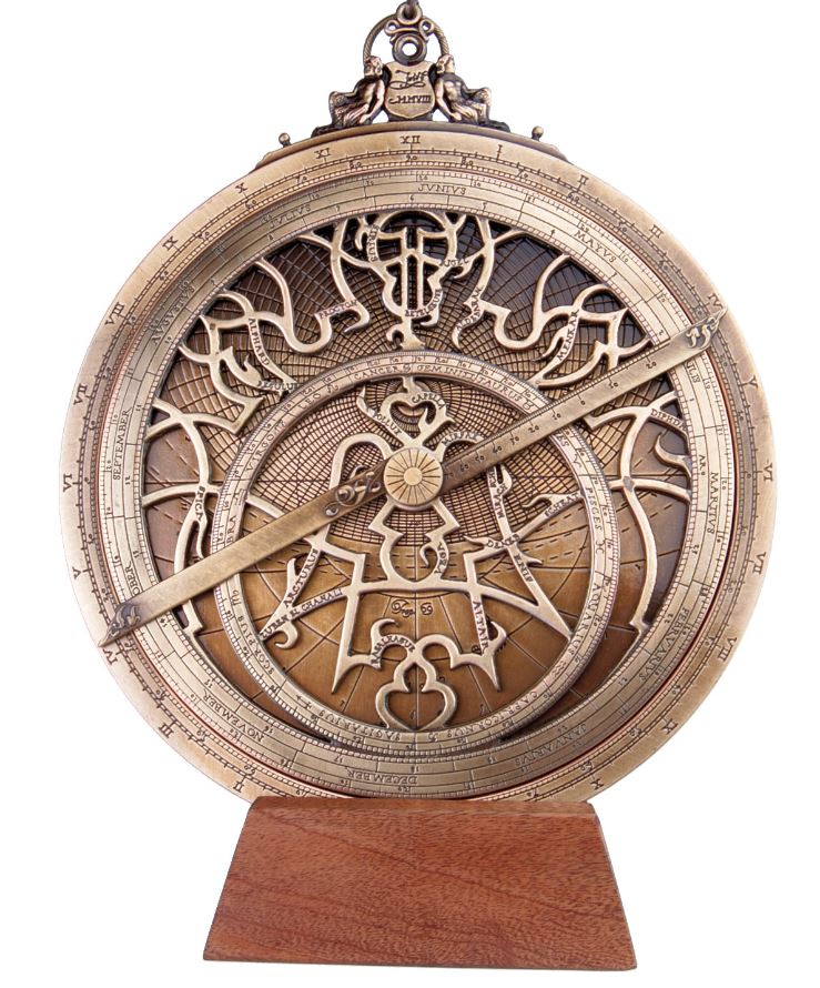 Nagy európai H35 asztrolábium gravírozással