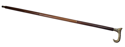 Fa sétabot aranyszínű markolattal - összecsukható - elegáns ajándék gravírozásos személyre szabási lehetőséggel - 91,5 cm, barna, sárgaréz fogantyúval