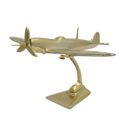 Model myśliwca Spitfire z aluminium w kolorze złotym, z możliwością personalizacji grawerem
