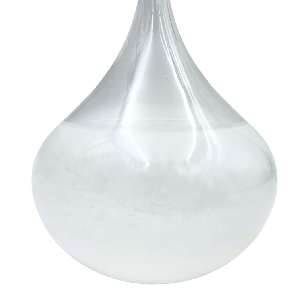 Fitzroy-viharbarométer – csepp alakú Storm Glass gravírozással történő személyre szabási lehetőséggel – elegáns csepp alakú ajándék, magasság 11 cm, üvegedény egyedi, időjárás-változásokra reagáló kristályokkal