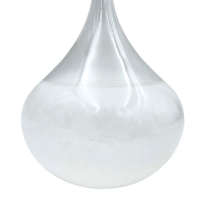 Fitzroy-viharbarométer – csepp alakú Storm Glass gravírozással történő személyre szabási lehetőséggel – elegáns csepp alakú ajándék, magasság 11 cm, üvegedény egyedi, időjárás-változásokra reagáló kristályokkal