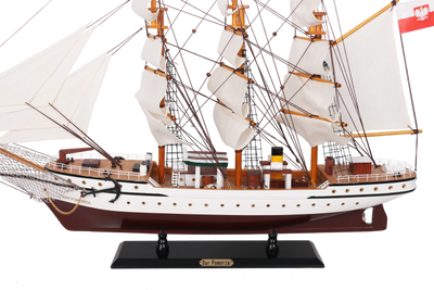 Dar Pomorza vitorláshajó-modell, 80cm, gravírozással személyre szabható