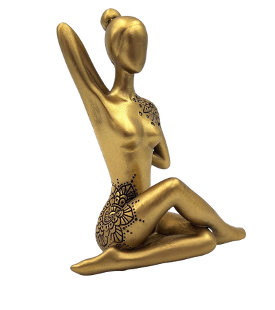 Arany Yoga dekorációs szobrocska személyre szabható gravírozással