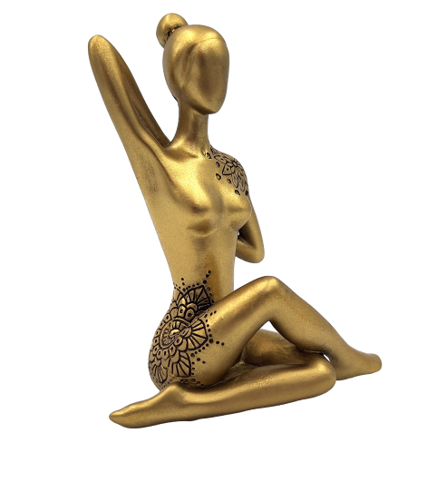 Arany Yoga dekorációs szobrocska személyre szabható gravírozással